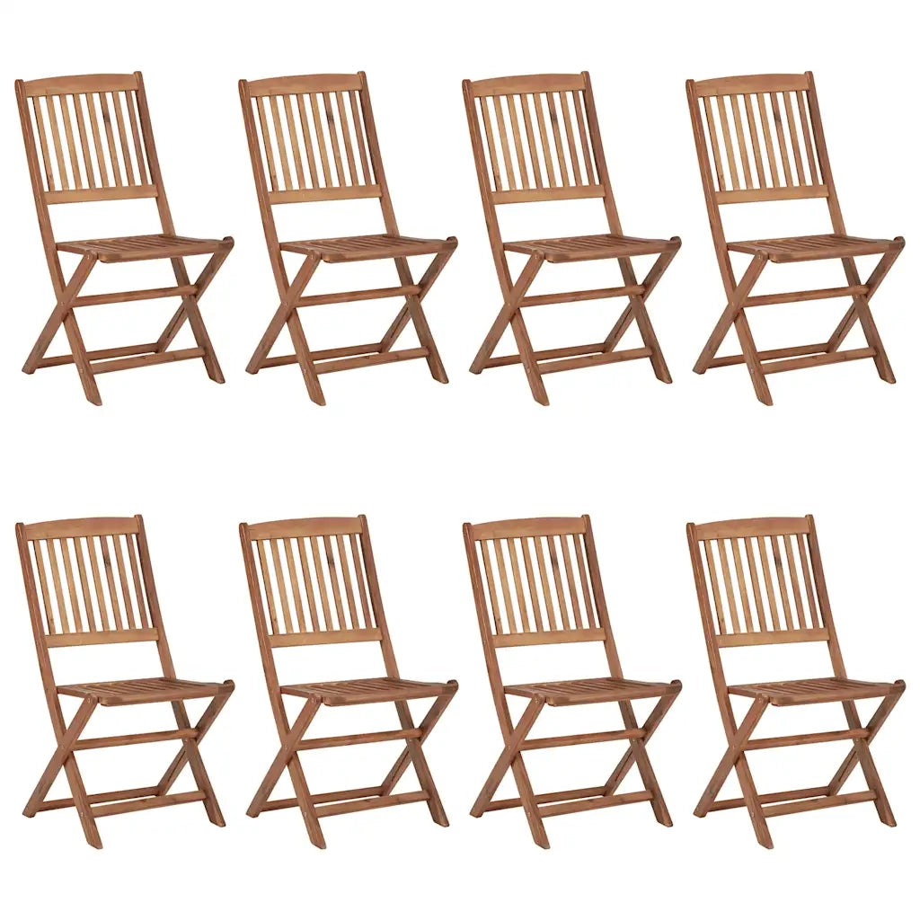 Sedie da Giardino Pieghevoli 8 pz con Cuscini Massello Acacia cod mxl 8498