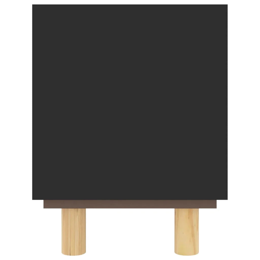 Mobile TV multimediale scaffale TV credenza mobile TV sala da pranzo soggiorno camera da letto 105 x 30 x 40 cm legno di pino massiccio e rattan nero naturale 02_0025663