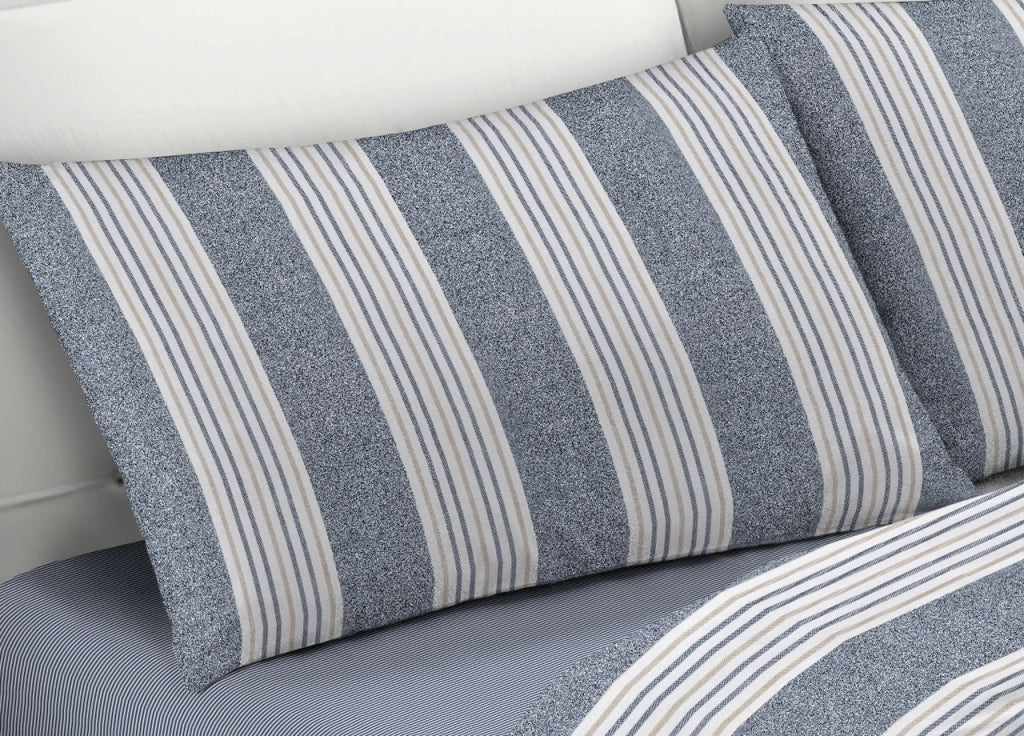Sacco Copripiumino Piumone Letto In 100% Cotone Made Italy Vari Disegni RP - Piazza 1-2 - Righine Blu