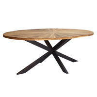 Tavolo da pranzo ovale in legno di acacia 220x100 cm - ATTICO