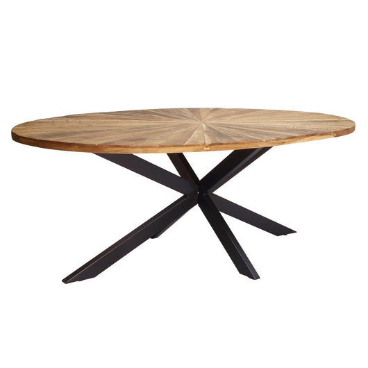 Tavolo da pranzo ovale in legno di acacia 220x100 cm - ATTICO