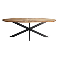 Tavolo da pranzo ovale in legno di acacia 220x100 cm - ATTICO