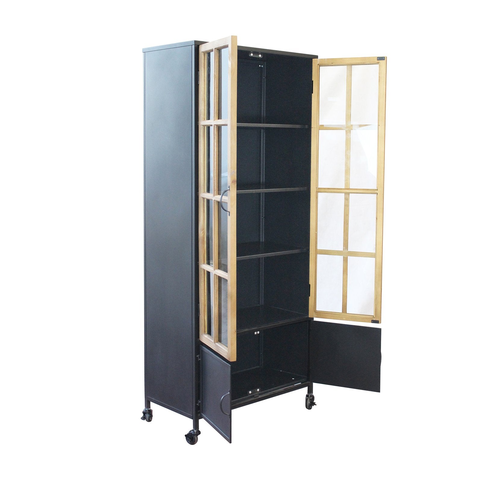 Vetrina industrial in legno di pino riciclato - PINE