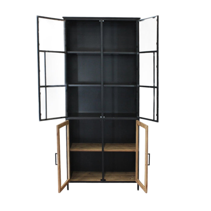 Vetrina industrial in legno di pino riciclato - PINE