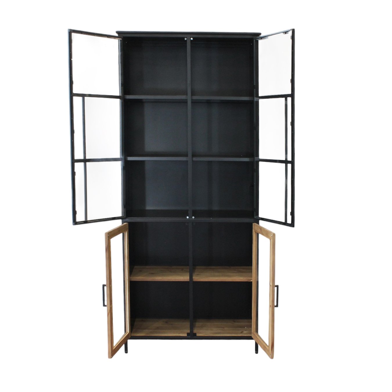 Vetrina industrial in legno di pino riciclato - PINE