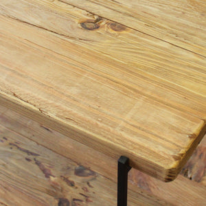 Tavolino in pino riciclato con doppio ripiano cm 50x40 - PINE