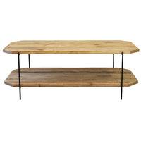 Tavolino in pino riciclato con doppio ripiano cm 120x60 - PINE