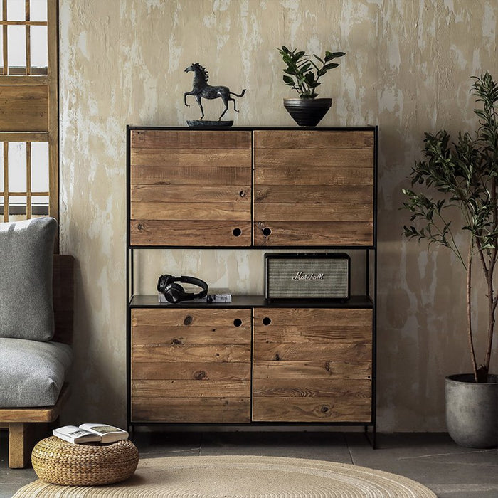 Credenza industrial in pino riciclato - PINE