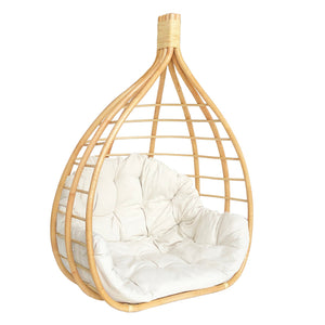 Sedia sospesa in fibra naturale con cuscino - CALYPSIA