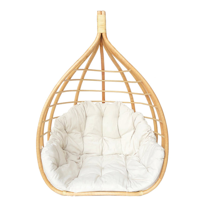 Sedia sospesa in fibra naturale con cuscino - CALYPSIA