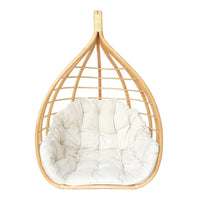 Sedia sospesa in fibra naturale con cuscino - CALYPSIA