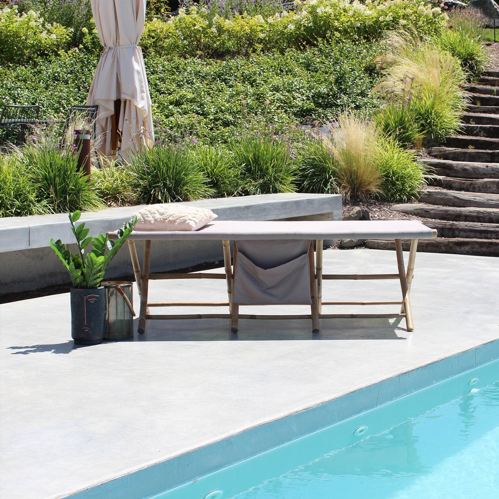 Lettino da esterno in bamboo - BACCA