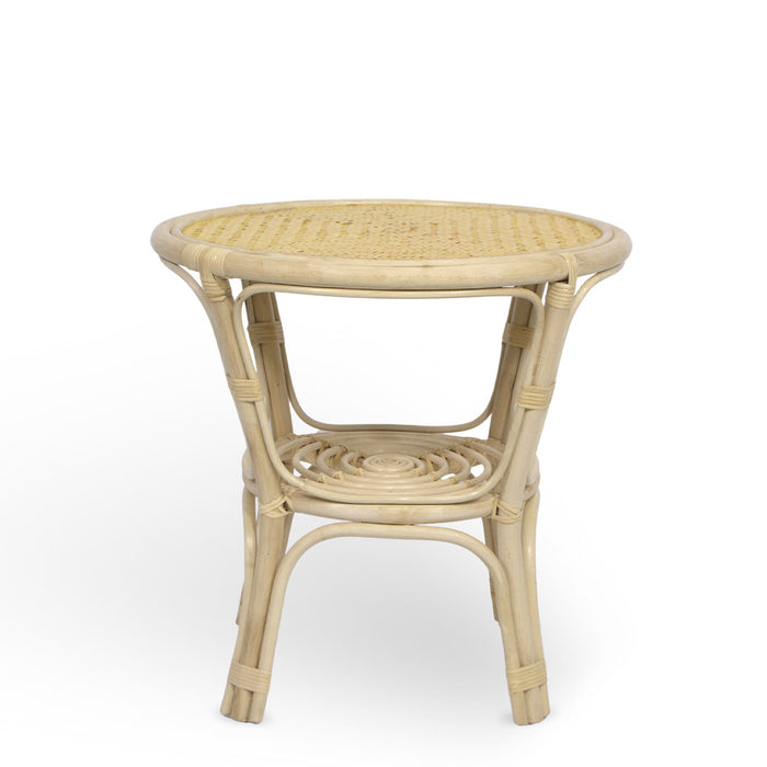 Set di 2 sedie Bety in legno di bambu con gambe in ferro e 1 tavolino in bambu