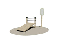 Flessione Tronco Panca Inclinata Giochipark legno 9x9cm barre acciaio A~ 4cm