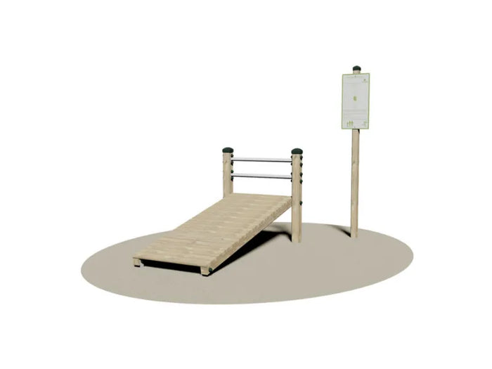 Flessione Tronco Panca Inclinata Giochipark legno 9x9cm barre acciaio A~ 4cm