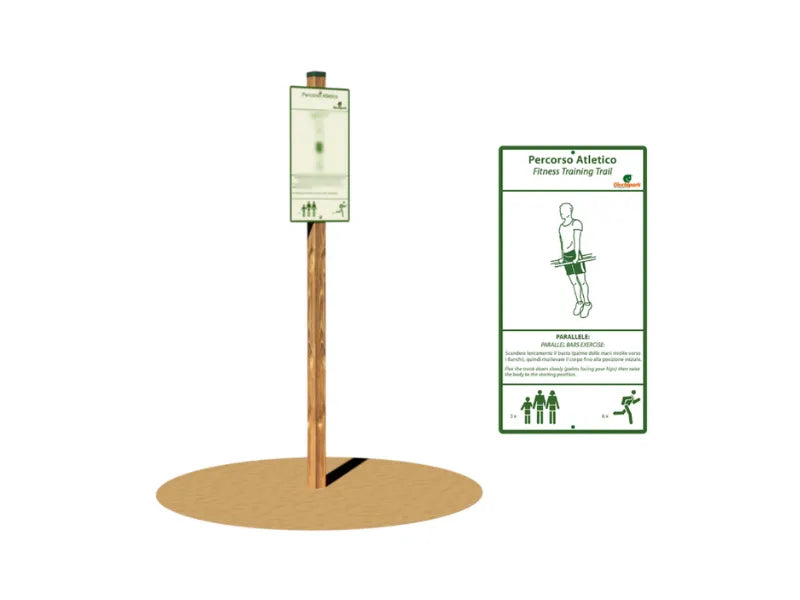 Parallele Giochipark legno 9x9cm barre acciaio A~ 4cm certificato EN 16630