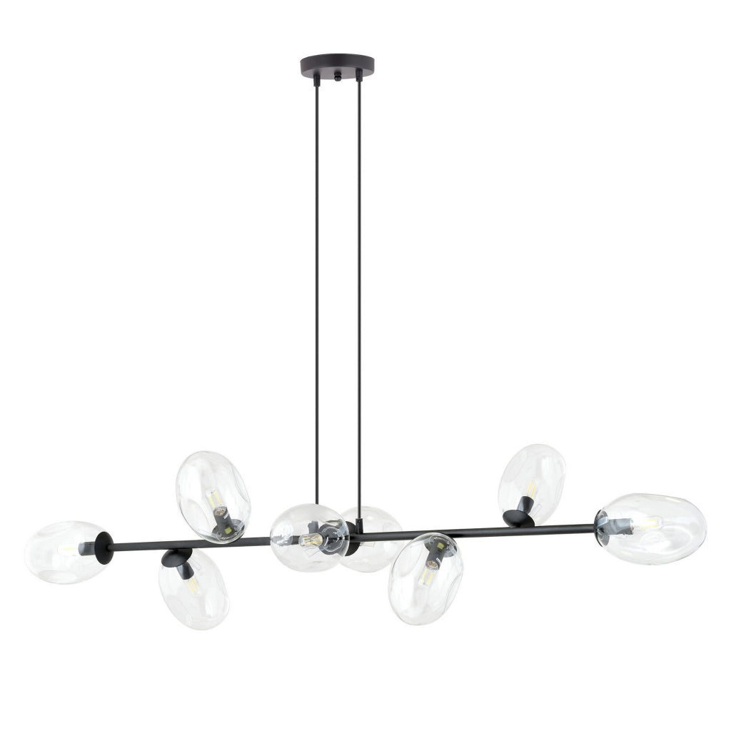 Lampadario Emibig Pandora 8xE14 vetro trasparente nero