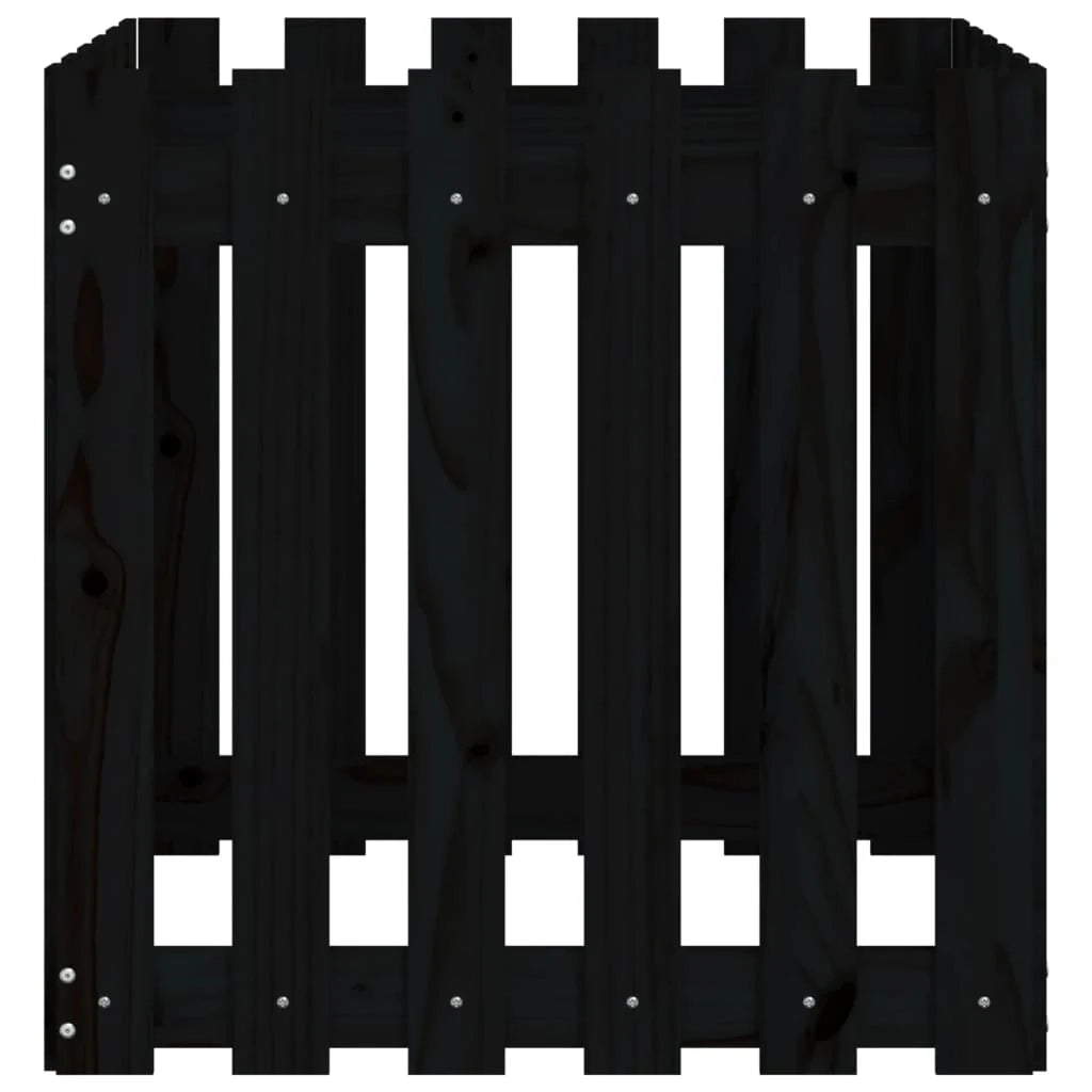 Fioriera rialzata per piante fiori e terrazze con design a recinzione 60 x 60 x 60 cm pino nero massiccio 02_0038110