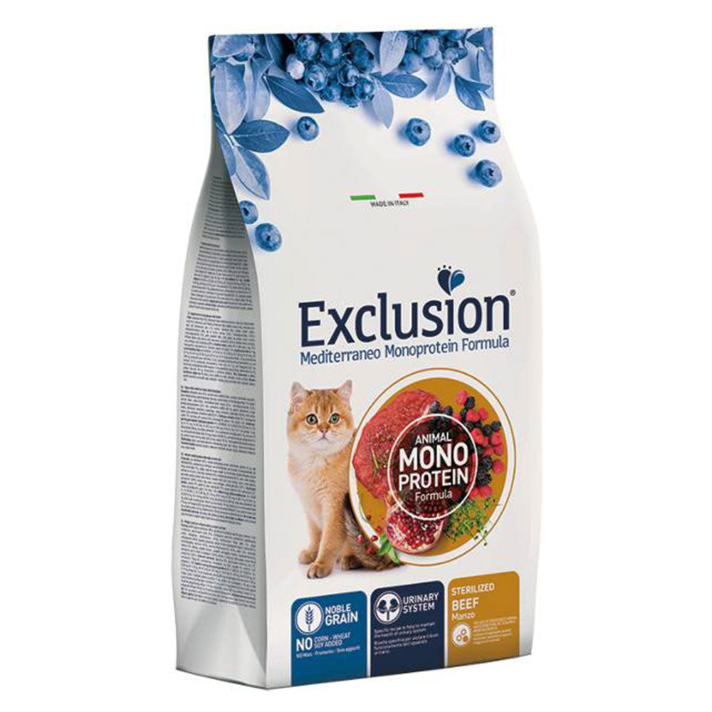 CROCCHETTE GATTO STERILIZZATO EXCLUSION AL MANZO 12 KG