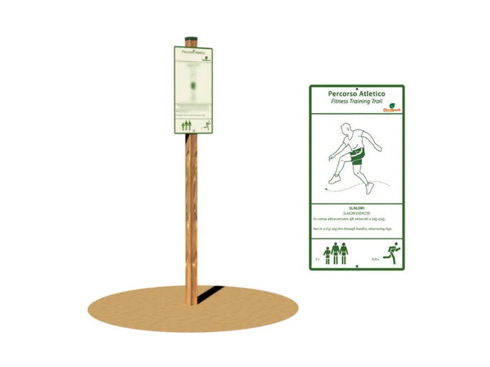 Slalom h50 Giochipark legno 9x9cm 6 montanti verticali outdoor fitness