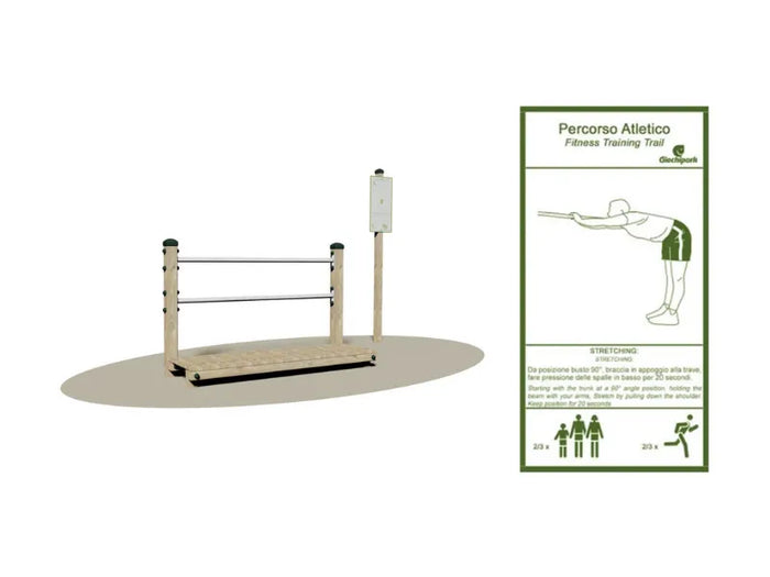 Stazione Inizio Percorso 3011 Giochipark legno cartello Dibond outdoor fitness - Cartello braccia