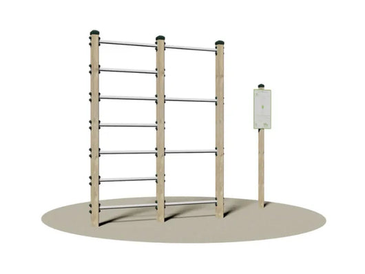 Arrampicata Giochipark legno e acciaio 11 barre A~4cm outdoor fitness EN 16630