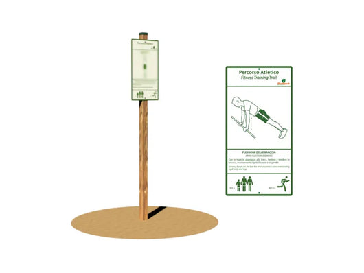 Flessione Braccia 2 Giochipark legno e acciaio outdoor fitness EN 16630 - Cartello braccia
