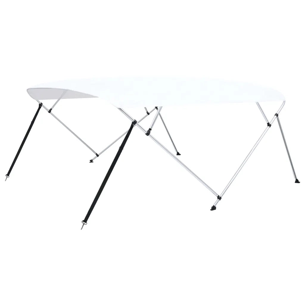Bimini di Prua Tendalino a 4 Archi-Tenda da Sole per Bimini di Prua Bianco 243x(230-244)x137 cm