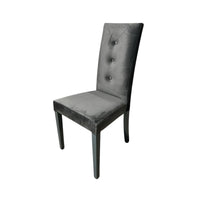 SEDIA MONTECARLO 47X46XH101CM GRIGIA IN VELLUTO.