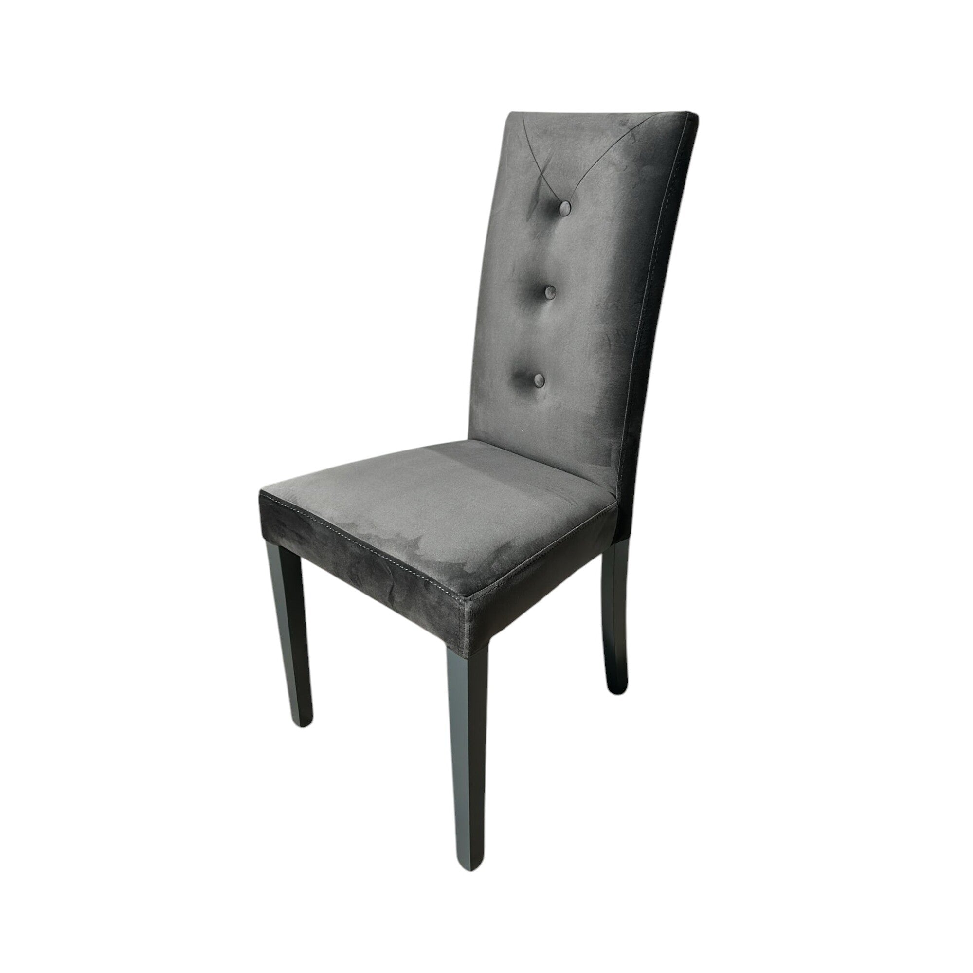 SEDIA MONTECARLO 47X46XH101CM GRIGIA IN VELLUTO.