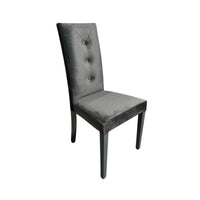 SEDIA MONTECARLO 47X46XH101CM GRIGIA IN VELLUTO.