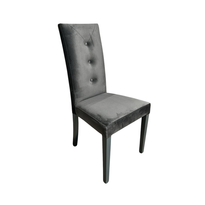 SEDIA MONTECARLO 47X46XH101CM GRIGIA IN VELLUTO.