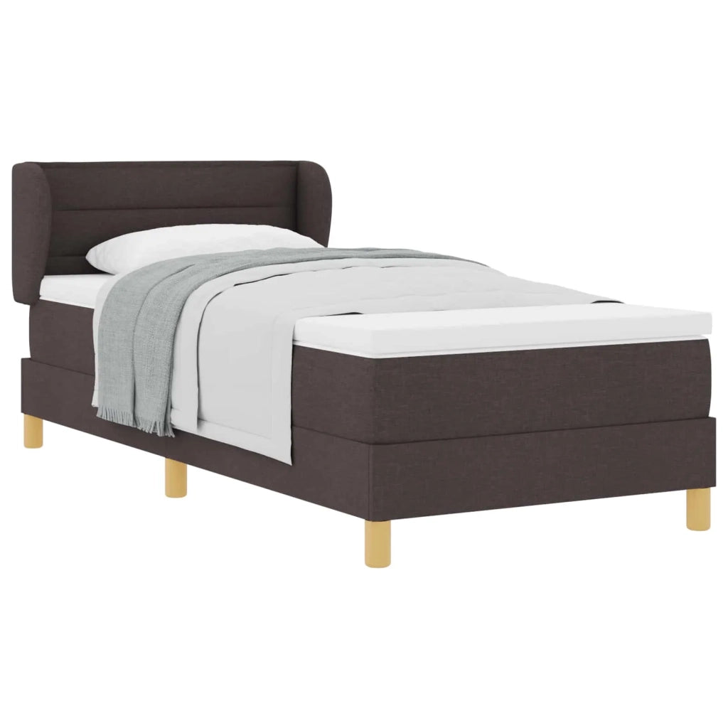 Letto a molle con materasso Marrone Scuro 80 x 200 cm Tessuto 3340118