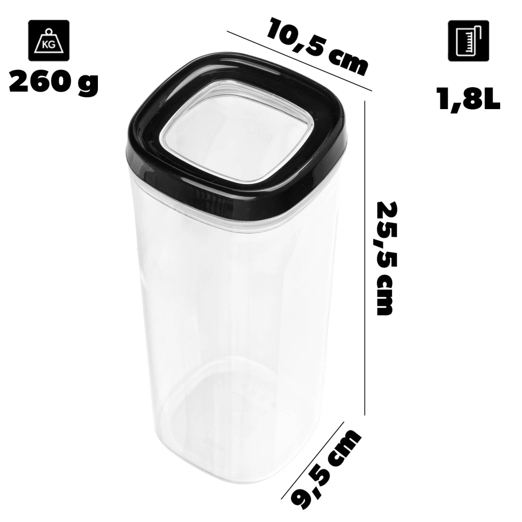 KADAX Contenitori per alimenti sfusi e spezie con coperchio, in plastica, confezione da 3 pezzi.