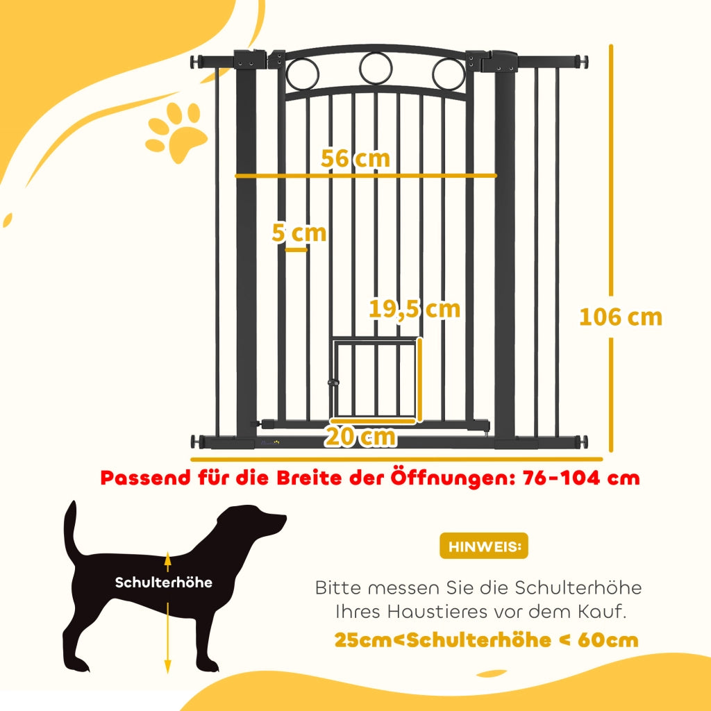 Cancello per animali domestici regolabile ¨C Minimal ¨C 106 cm, nero