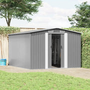 Casetta da Giardino 257x298x178 cm in Metallo Grigio 143341