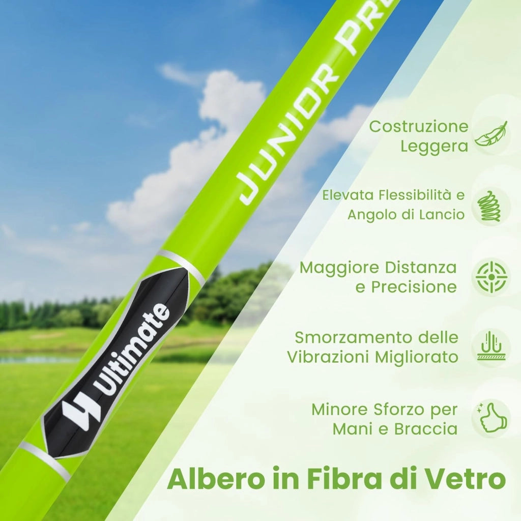 Junior #7 Iron per Bambini, Mazza Individuale per Ragazzi e Ragazze con Asta in Fibra di Vetro e Testa Coperta, Mazza da Pratica Junior, Mano Destra, 76 CM, Età 8-10
