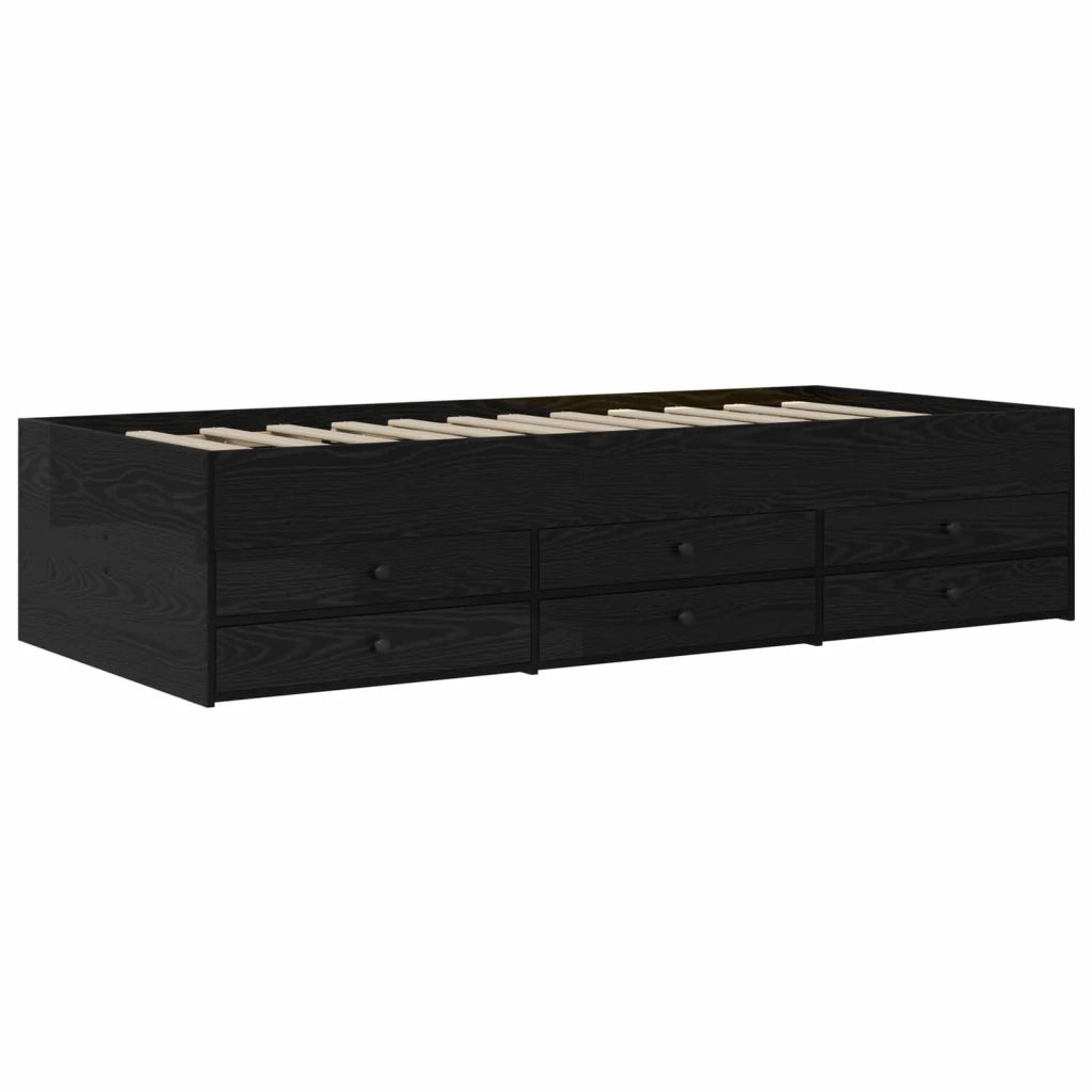 Telaio del letto con storage Rovere Nero 80 x 200 cm 3429651