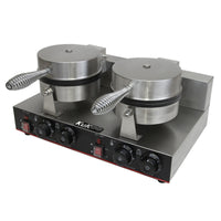 Piastra Doppia per Waffle e Cialde Belga Professionale Antiaderente 220V 1000W