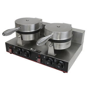 Piastra Doppia per Waffle e Cialde Belga Professionale Antiaderente 220V 1000W