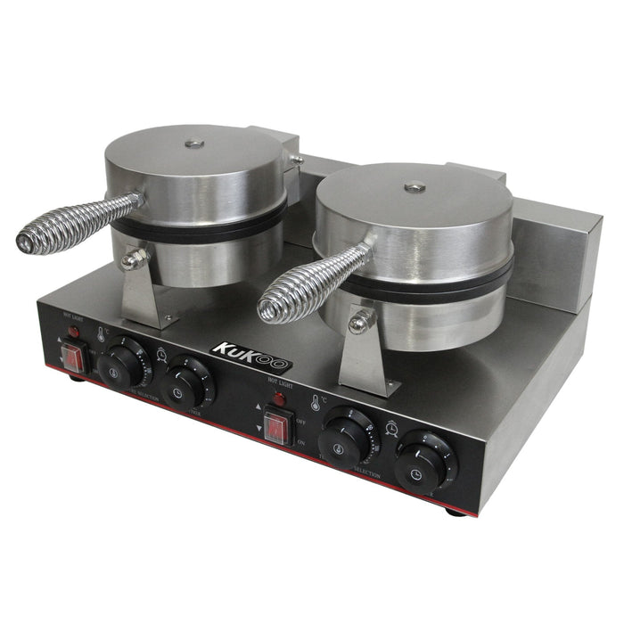 Piastra Doppia per Waffle e Cialde Belga Professionale Antiaderente 220V 1000W