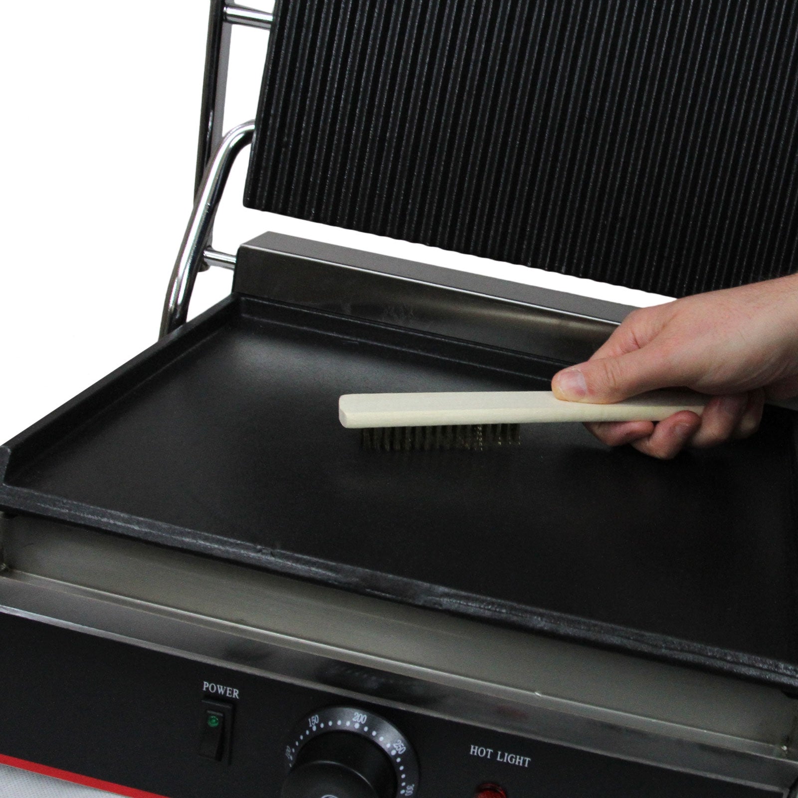 Piastra per Panini Carne Verdure Griglia Ghisa Professionale Rigata&Liscia 2200W