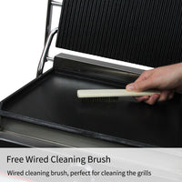 Piastra per Panini Carne Verdure Griglia Ghisa Professionale Rigata&Liscia 2200W