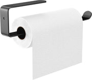 Supporto per rotoli di carta in alluminio - supporto per rotoli di carta per fissaggio alla parete - verticale o orizzontale - supporto per tovaglie in plastica per carta da cucina e carta da olio nera supporto per rotoli di carta appeso