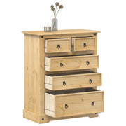 Cassettiera Corona 92x48x114 cm in Legno Massello di Pino 4005674