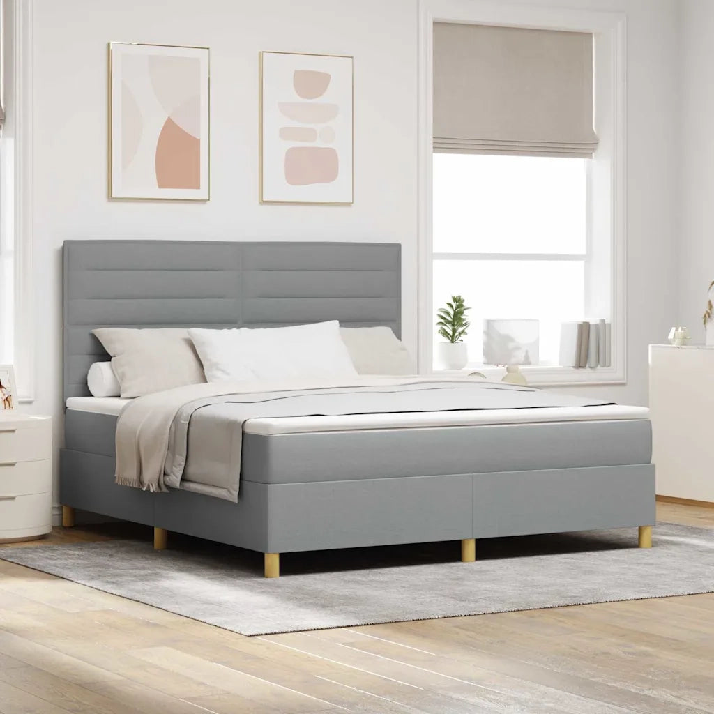 Letto a Sorgente LED Grigio chiaro 180 x 200 cm Tessuto 3343040