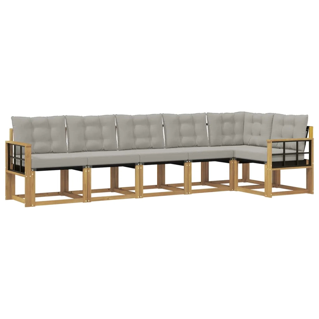 Set di divani da esterno 6 pcs Bianco e Grigio Chiaro 3389529