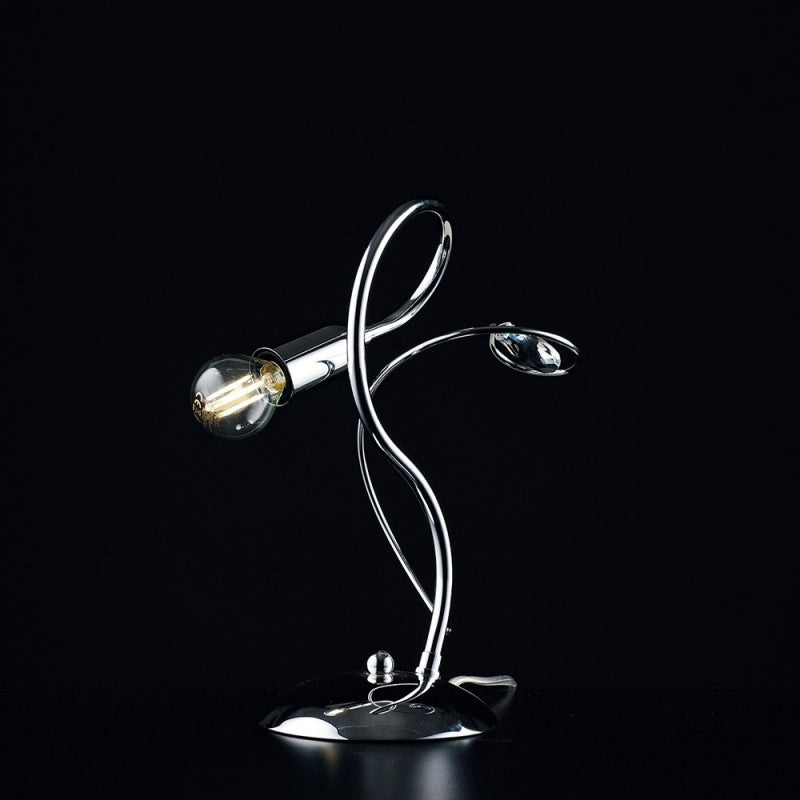 Lumetto comodino ferro cromato lucido strass 1 luce 18xh.27 cm