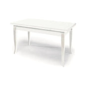 Tavolo da pranzo allungabile fino 220 cm in legno massello e mdf con rifinitura in bianco opaco 140x80x75 H chiuso