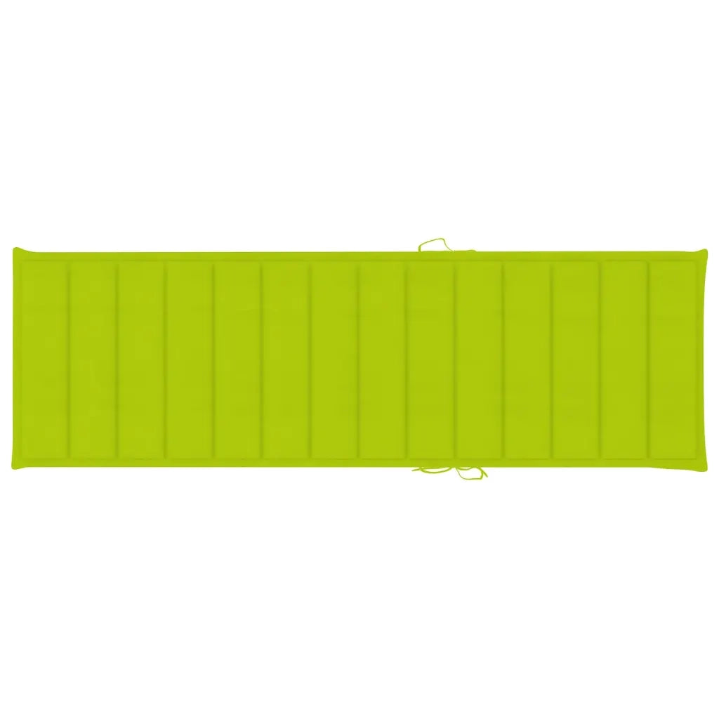 Lettino da Giardino con Cuscino Verde Chiaro in Pino Impregnato